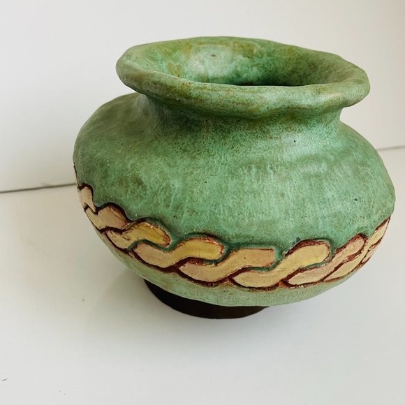 Vintage Accents Vintage Rustic Etruscan Pottery Studio Green Clay